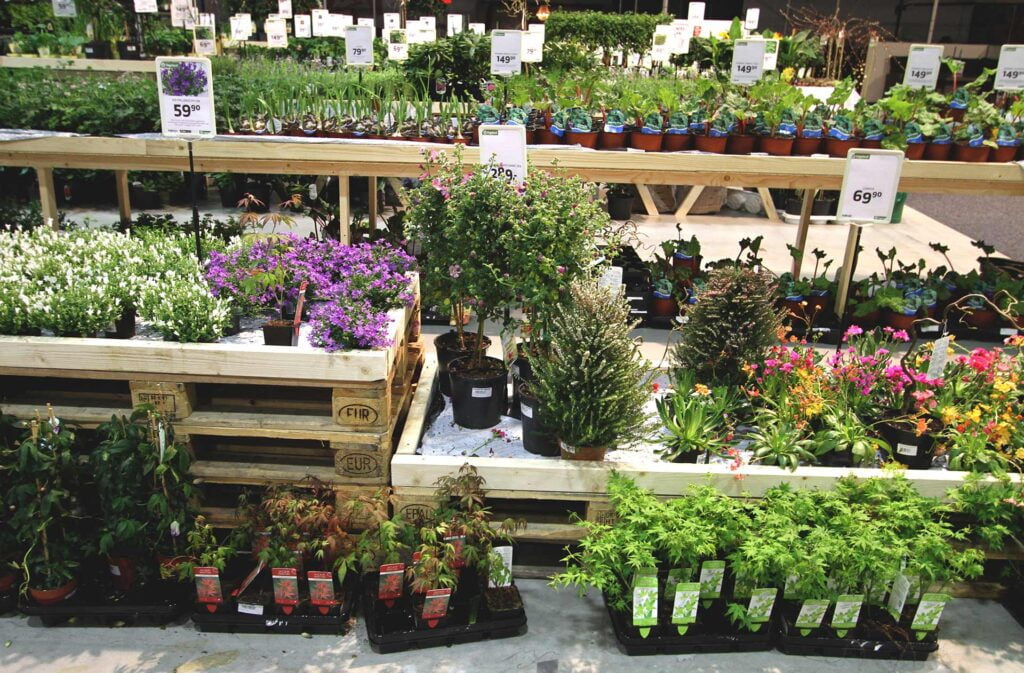 Detaljer fra hage på Hagemessen